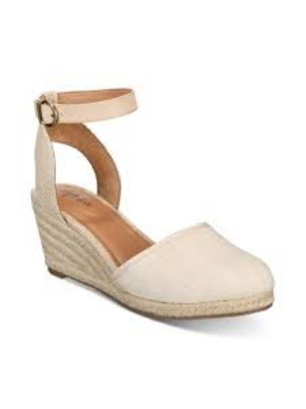 Women’s Style & Co. Mailena Wedge Beige Pumps Canvas Size 10 US!